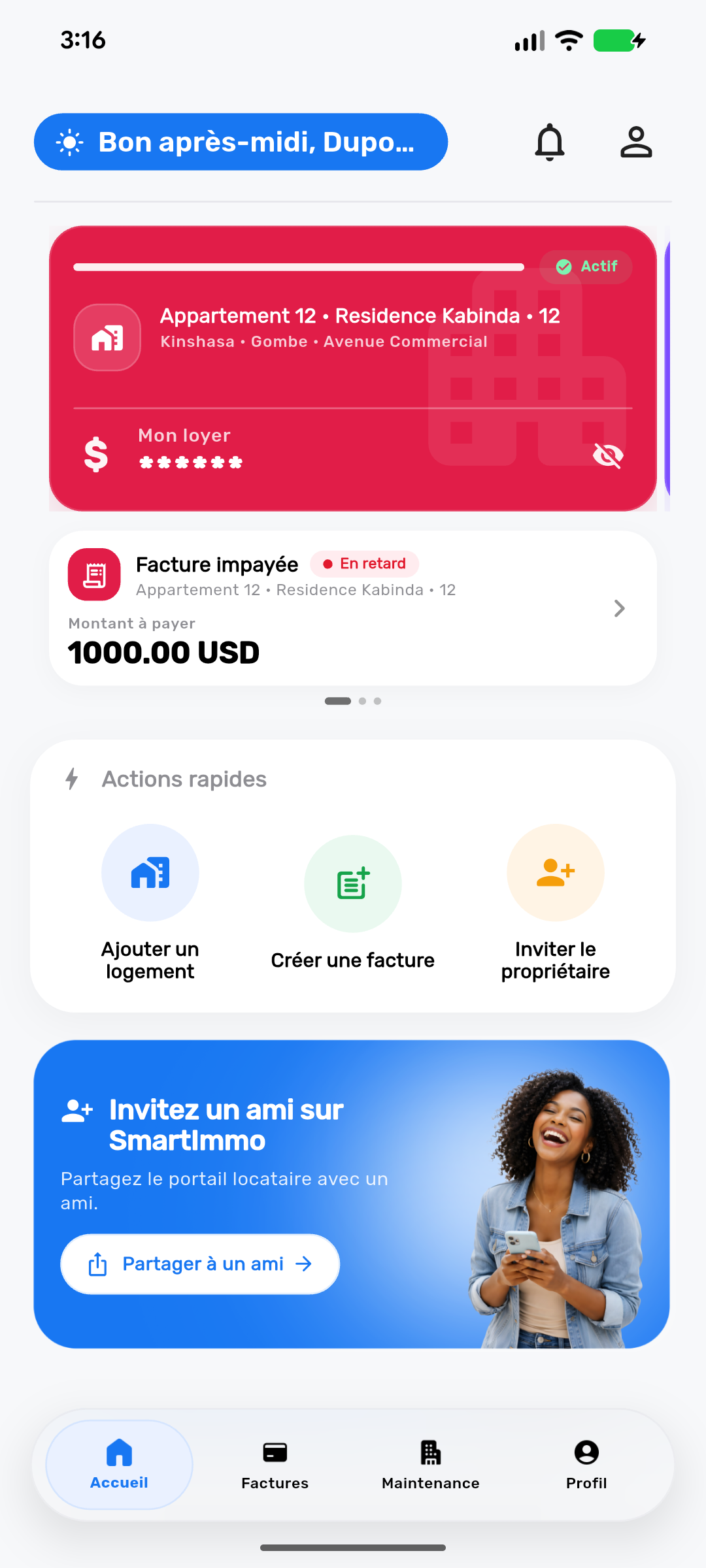 Aperçu de l’application SmartImmo Resident