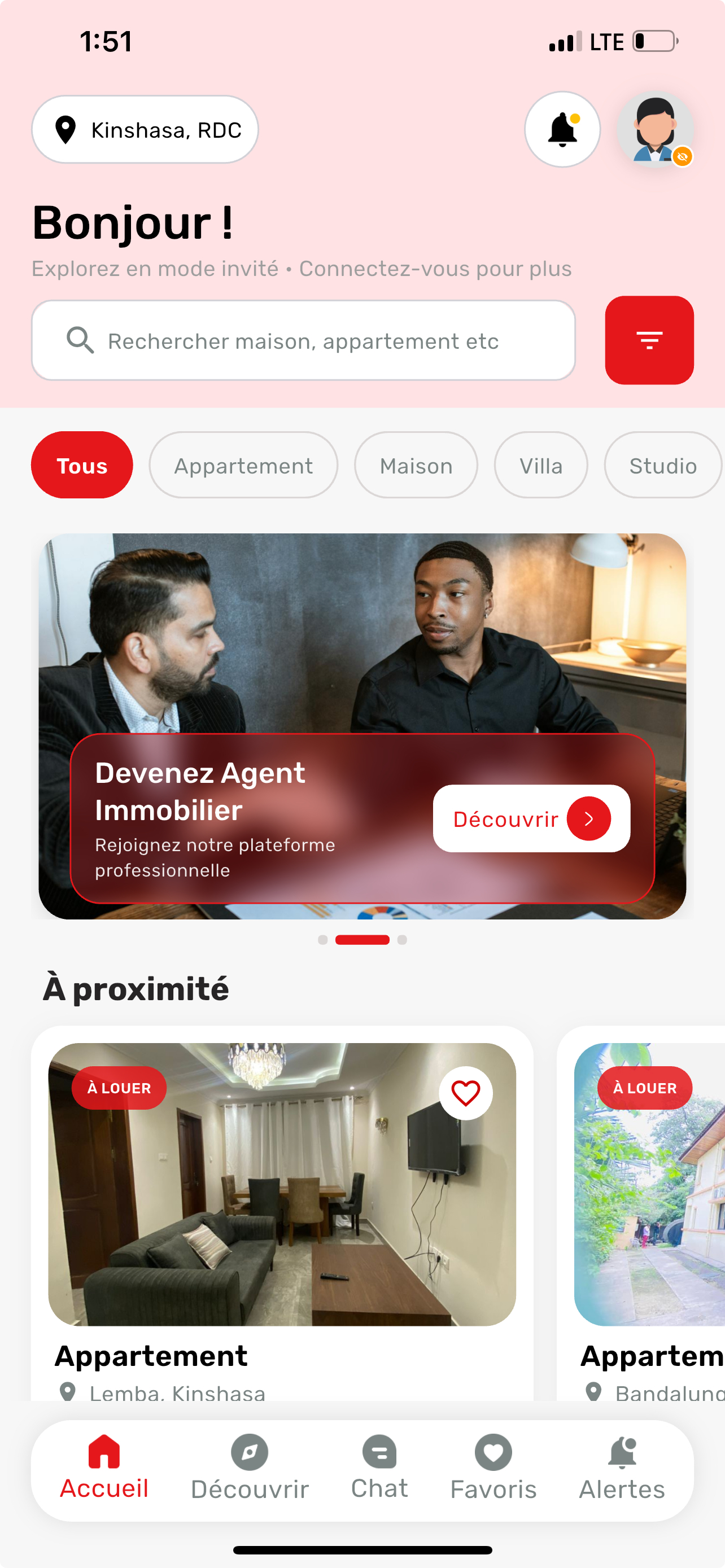 Aperçu de l’application Smart Immo